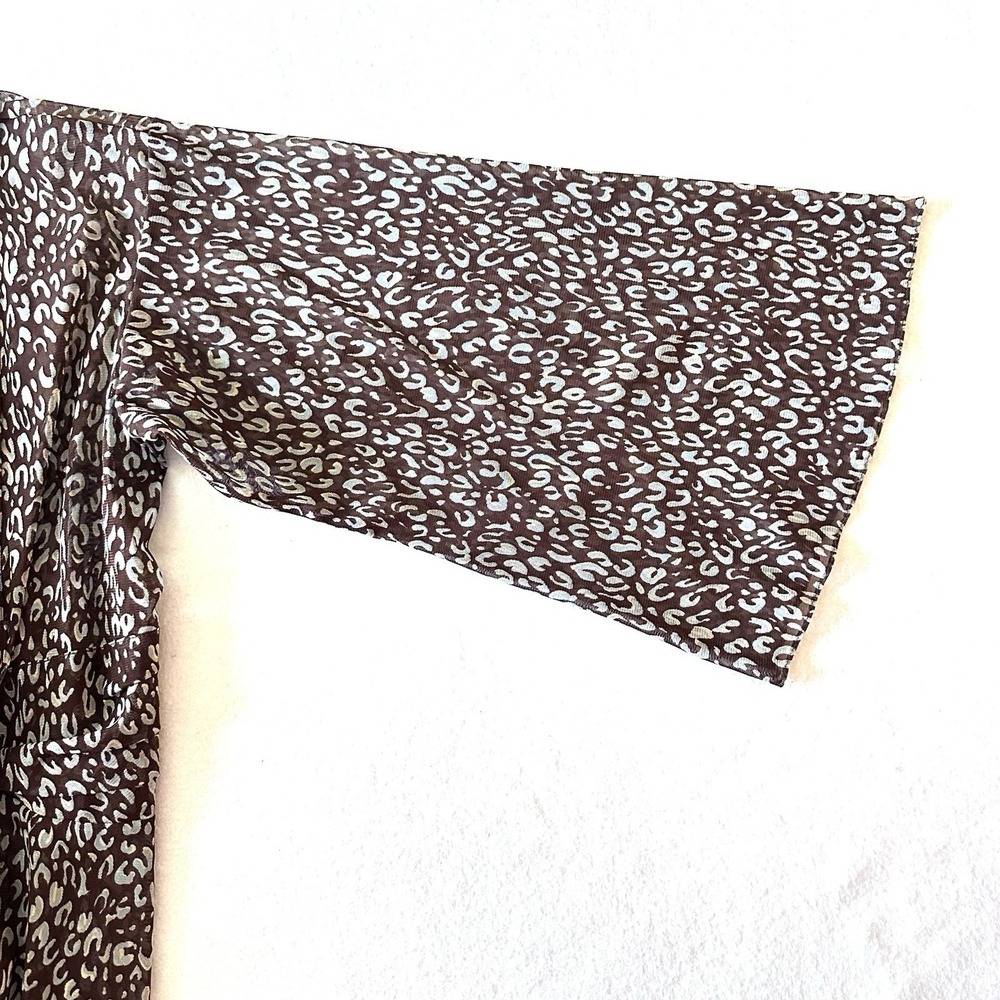 Mesmerize Y2K Kimono XL Animal Print Cover Up Vintage 90s Sheer Bell‎ Sleeves - Picture 8 of 10